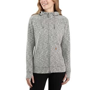 Carhartt Women’s Midweight Heather Grey Full-Zip Sweatshirt Jacket Size M